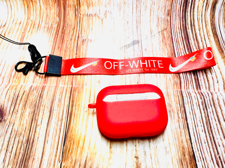 Nike OFF WHITE design Protective case for AirPods Pro (2019) Red