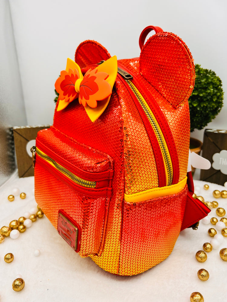 Loungefly Exclusive - Disney Fall Sequin Minnie Mouse Ombre Mini Backpack