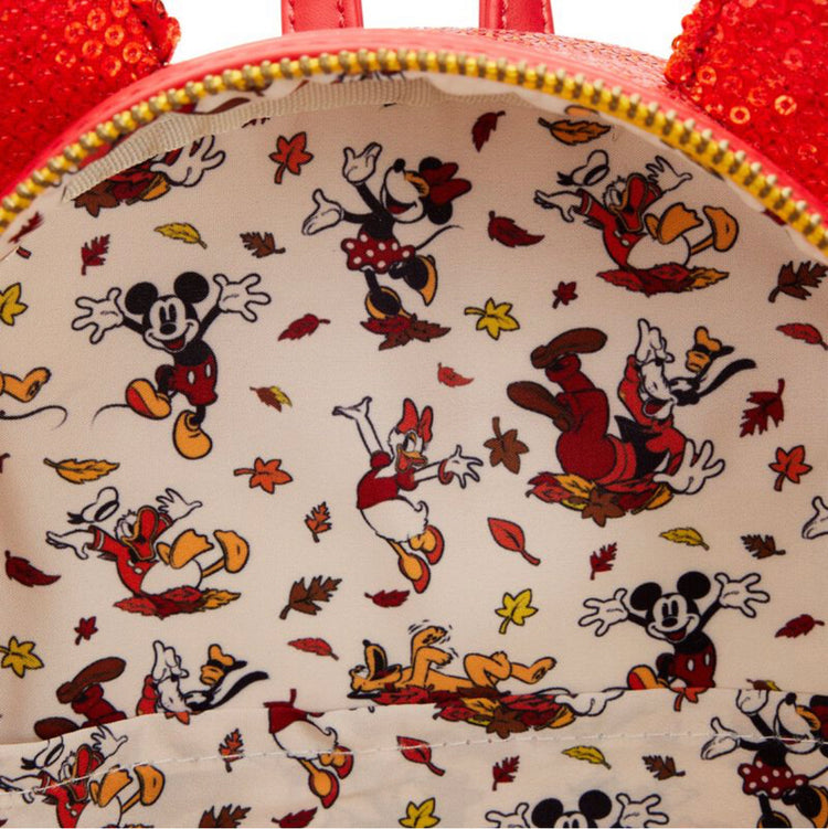 Loungefly Exclusive - Disney Fall Sequin Minnie Mouse Ombre Mini Backpack