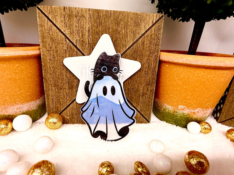 Black Cat Ghost Transparent Bookmark