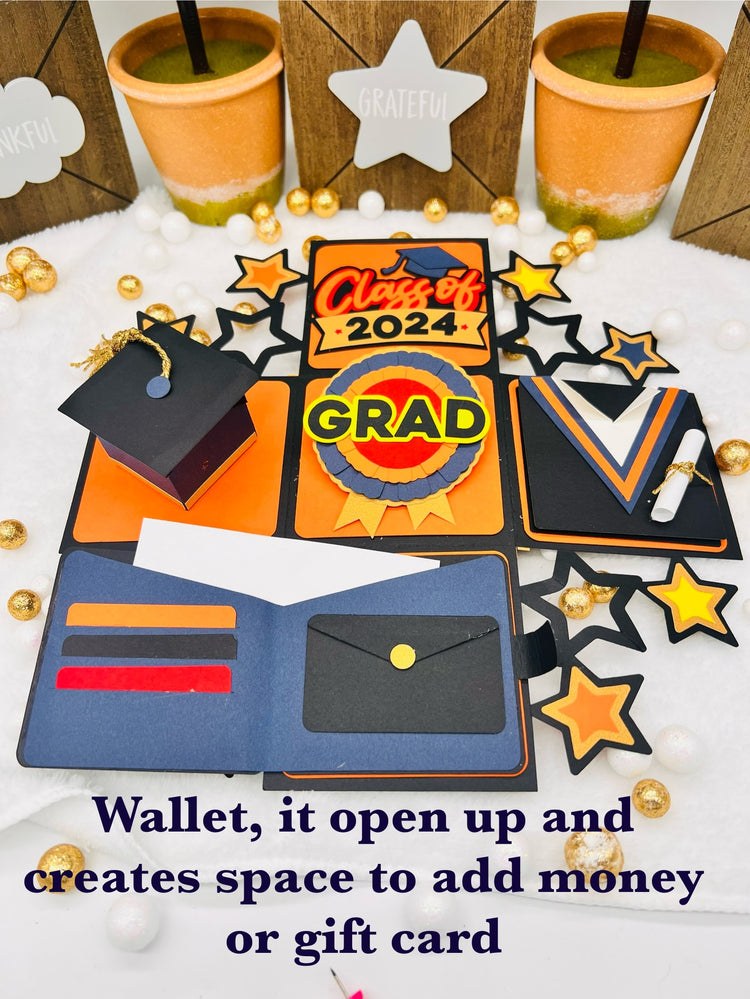 Graduation Exploding surprise Box gift card and money holder