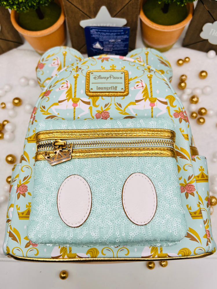 Dianey Parks MMA Prince Charming Regal Carrousel Mini Backpack + Ears