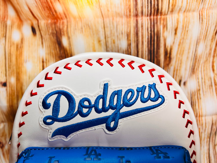 MLB LOS ANGELES DODGERS BASEBALL SEAM STITCH MINI BACKPACK