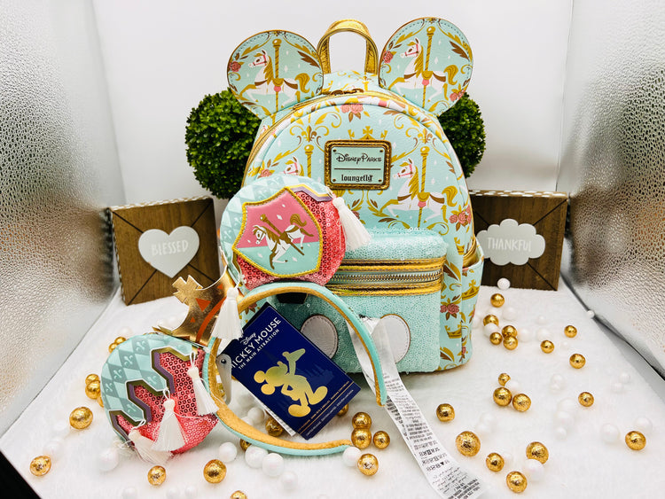 Dianey Parks MMA Prince Charming Regal Carrousel Mini Backpack + Ears