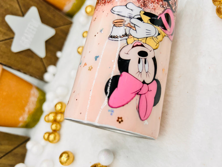 Glitter Minnie Mouse Patel Coral Blush Sippy Cup