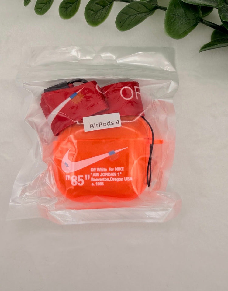 Nike OFF WHITE design Protective case for AirPods 4
(2024) Orange