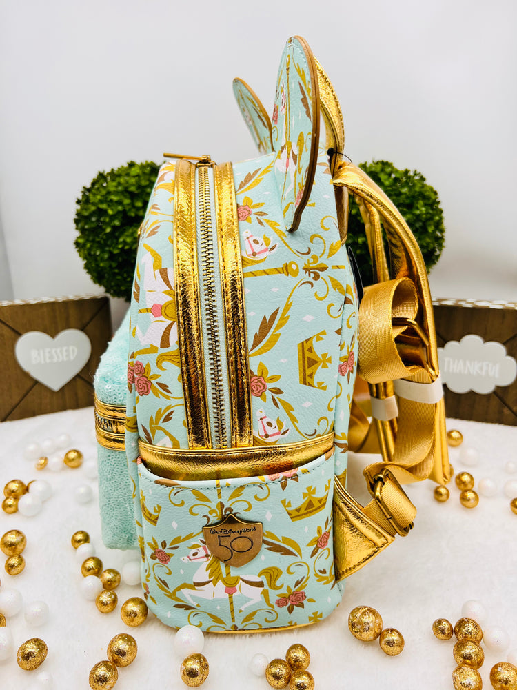 Dianey Parks MMA Prince Charming Regal Carrousel Mini Backpack + Ears