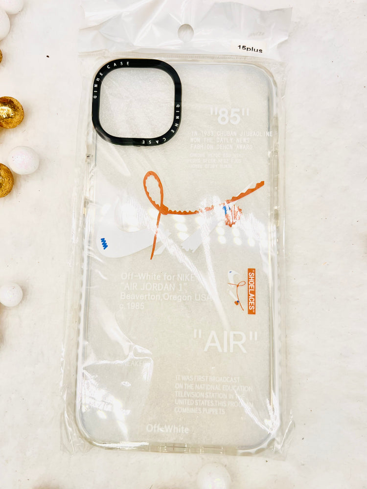 Nike OFF-WHITE clear protective phone case for iPhone 15 Plus