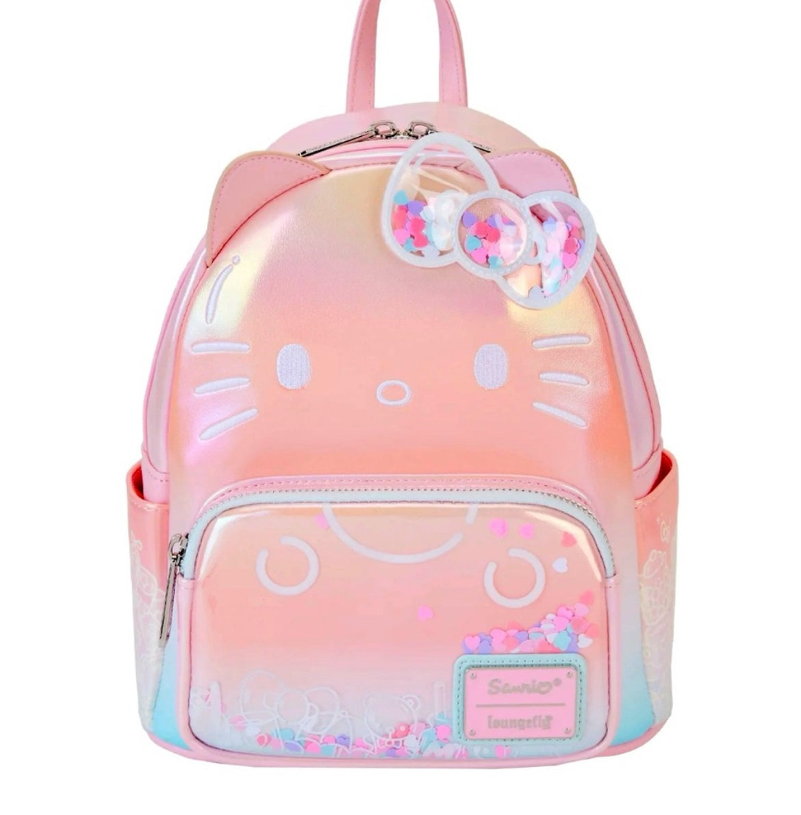 hello kitty backpack cheap Hello Kitty Bows and Stripes 16" Backpack with One Front Pocket