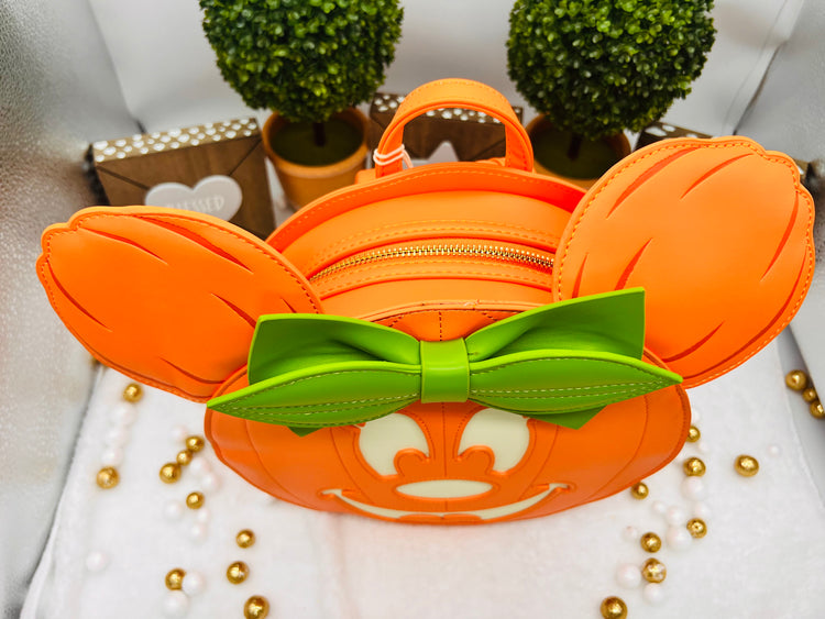 Loungefly Minnie Mouse Glow In The Dark Pumpkin Backpack