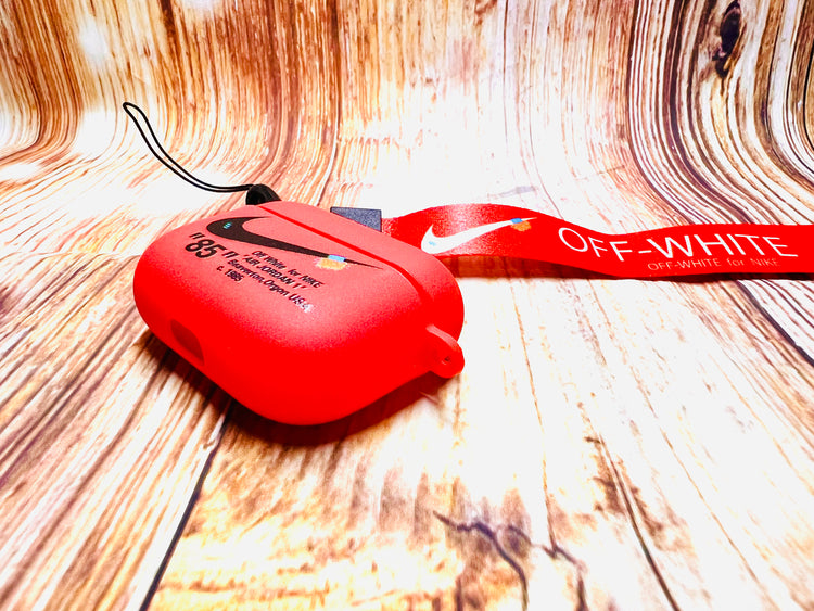 Nike OFF WHITE design Protective case for AirPods Pro (2019) Red
