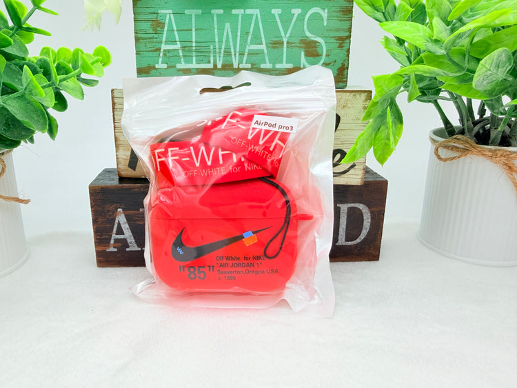 Nike OFF WHITE design Protective case for AirPods Pro 3 (2025) Matte Red