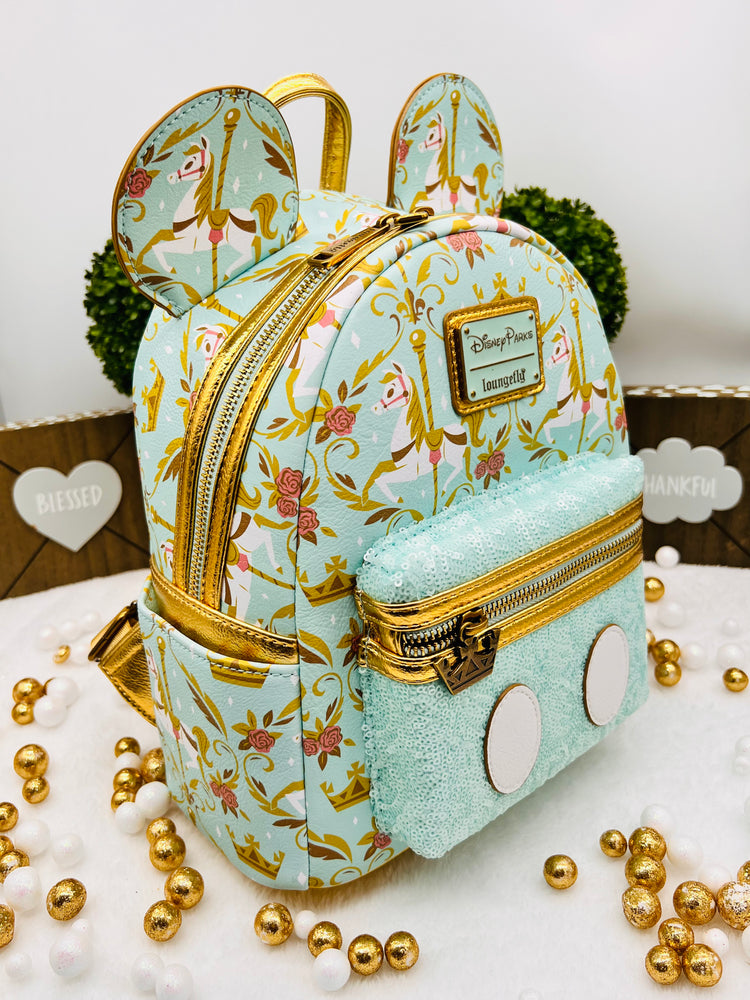 Dianey Parks MMA Prince Charming Regal Carrousel Mini Backpack + Ears