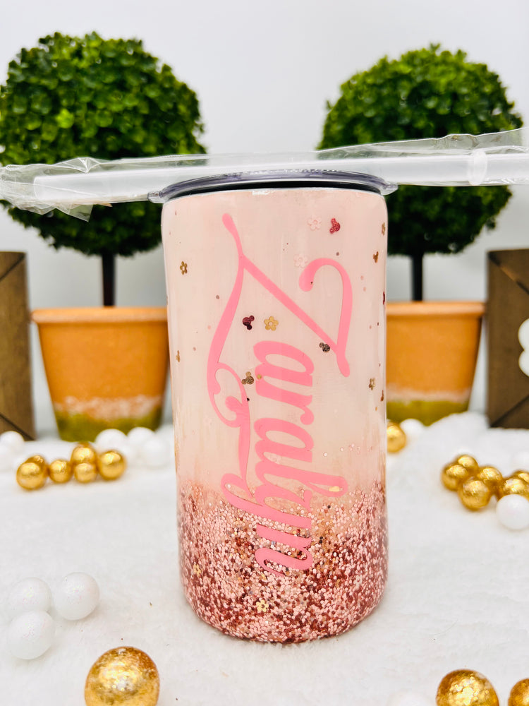 Glitter Minnie Mouse Patel Coral Blush Sippy Cup