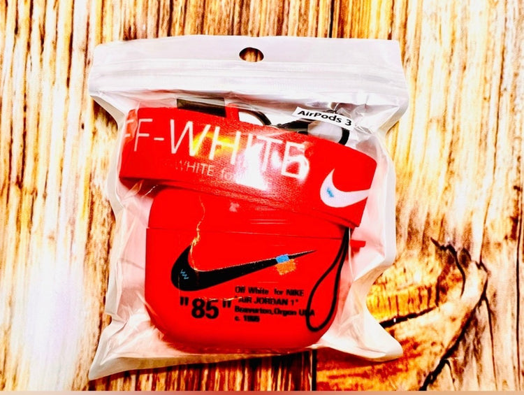 Nike OFF WHITE design Protective case for AirPods 3 (2021) Red
