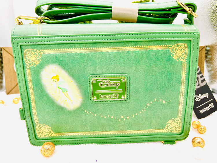 LOUNGEFLY PETER PAN BOOK CONVERTIBLE CROSSBODY BAG