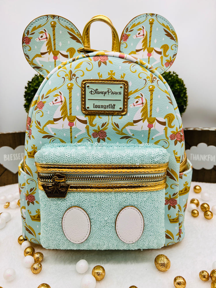 Dianey Parks MMA Prince Charming Regal Carrousel Mini Backpack + Ears