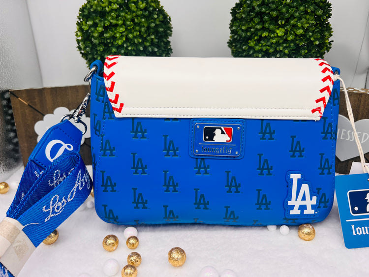 LOUNGEFLY MLB LA Los Angeles Dodgers Seam Stitch Crossbody bag