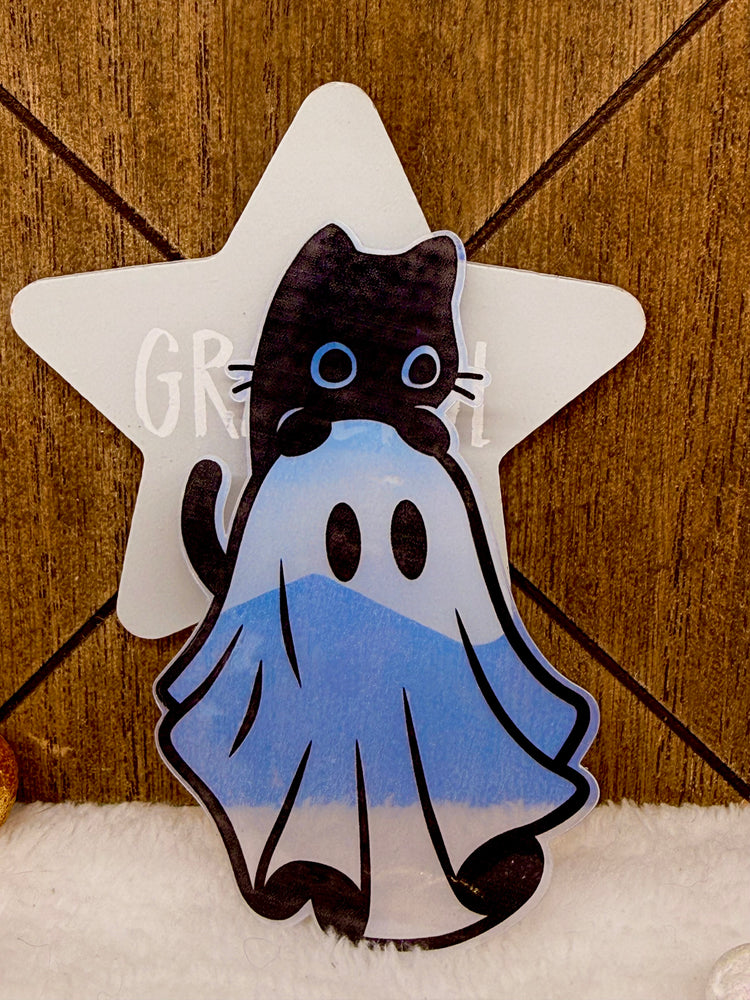 Black Cat Ghost Transparent Bookmark