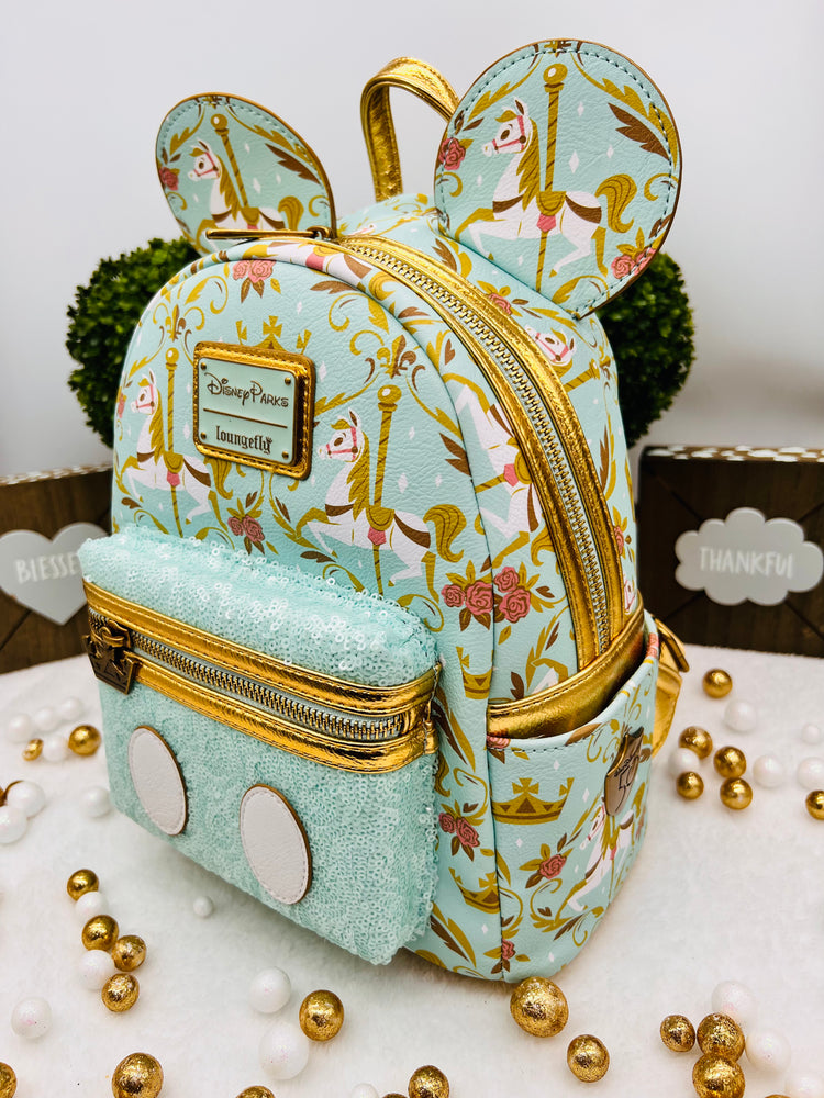 Dianey Parks MMA Prince Charming Regal Carrousel Mini Backpack + Ears