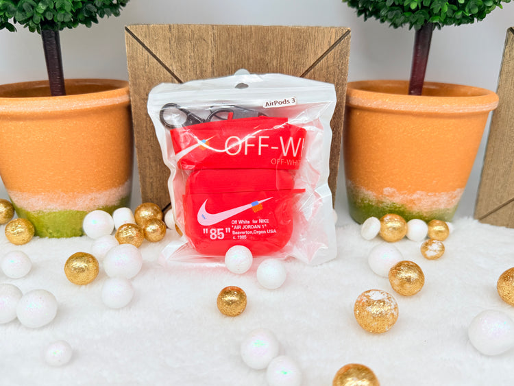 Nike OFF WHITE design Protective case for AirPods 3 (2021) Red