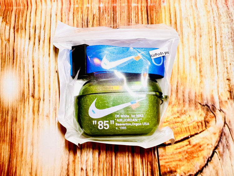 Nike OFF WHITE design Protective case for AirPods Pro(2019)-Olive Green