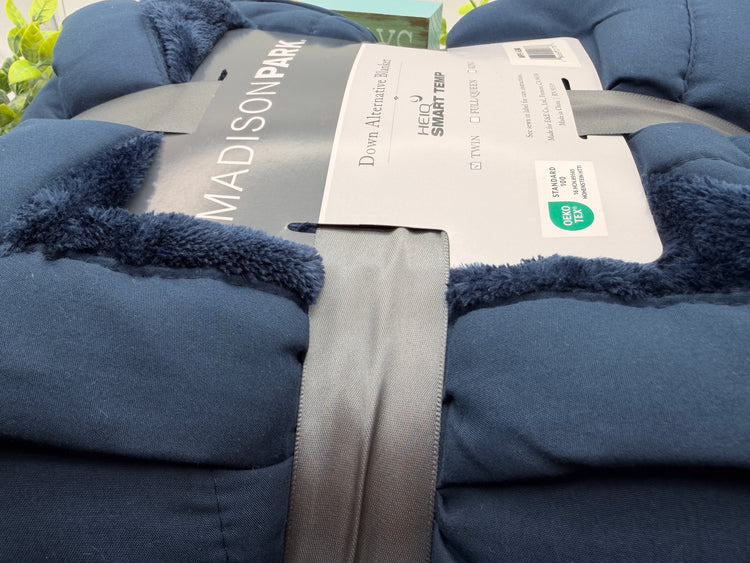 Madison Park Coleman Plush HeiQ Smart Temperature Down Alternative Blanket, Twin