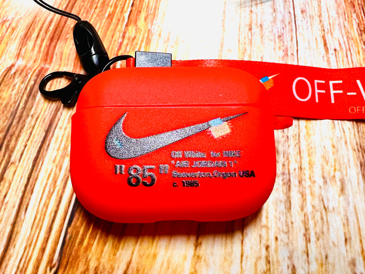 Nike OFF WHITE design Protective case for AirPods Pro (2019) Red