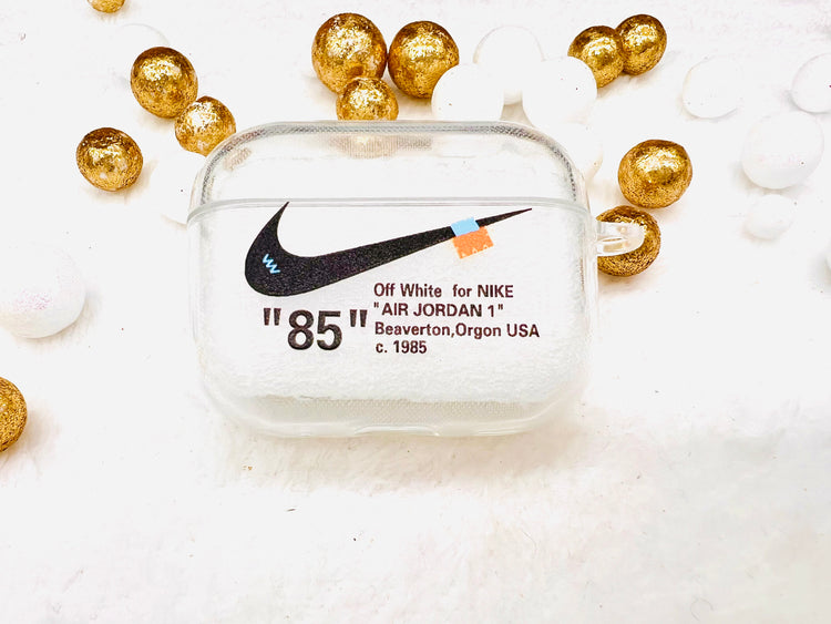 Nike Off-White Nike design protective case for AirPids Pro 2: Transparent