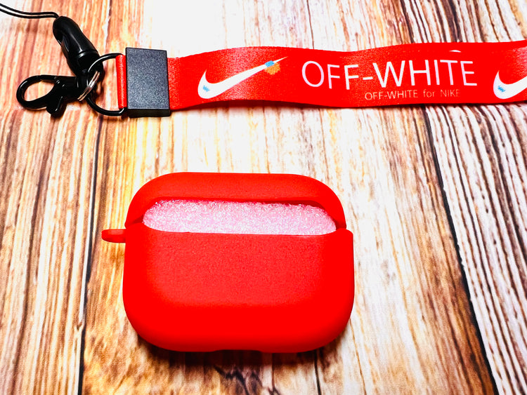 Nike OFF WHITE design Protective case for AirPods Pro (2019) Red