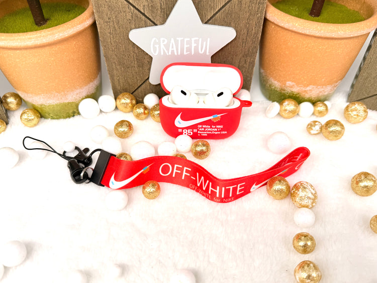 Nike OFF WHITE design Protective case for AirPods Pro (2019): Red
