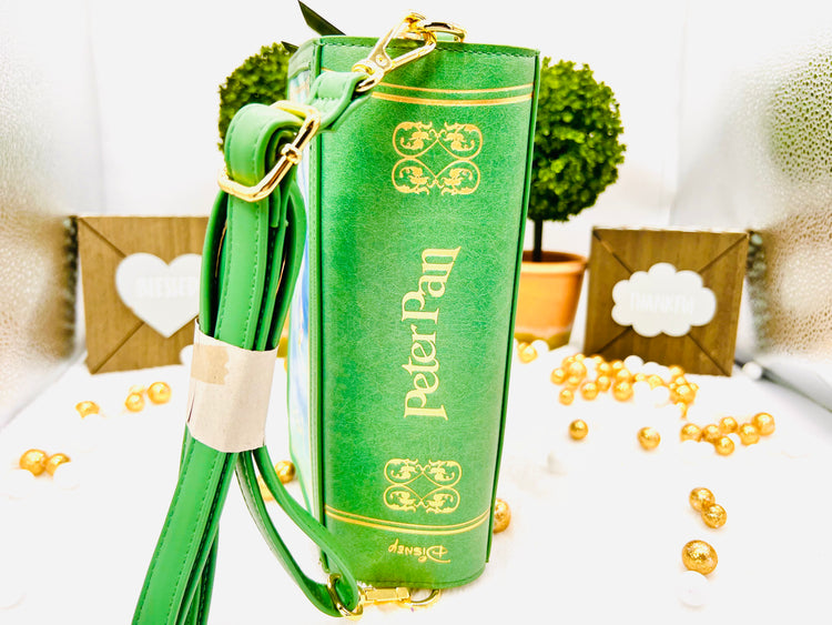 LOUNGEFLY PETER PAN BOOK CONVERTIBLE CROSSBODY BAG