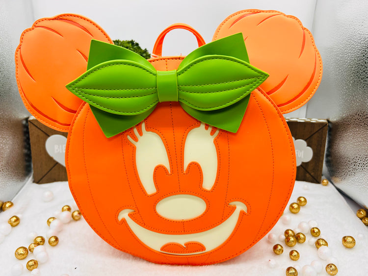 Loungefly Minnie Mouse Glow In The Dark Pumpkin Backpack
