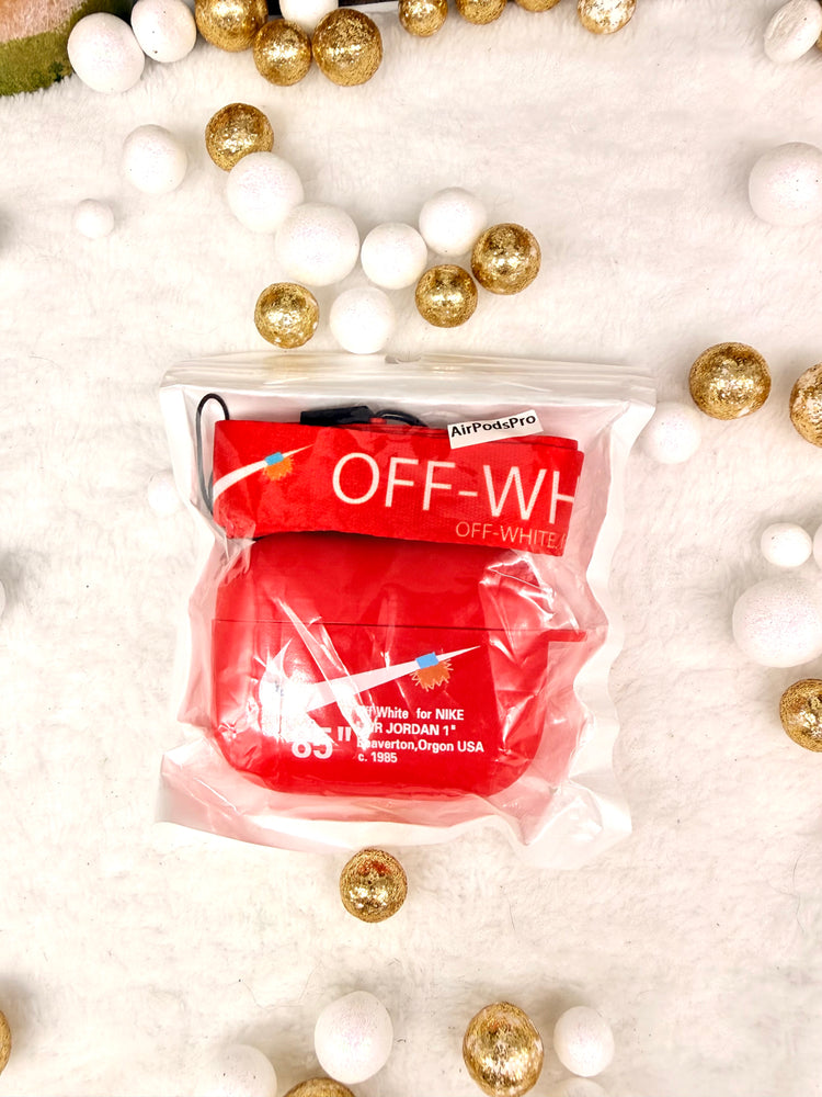 Nike OFF WHITE design Protective case for AirPods Pro (2019): Red