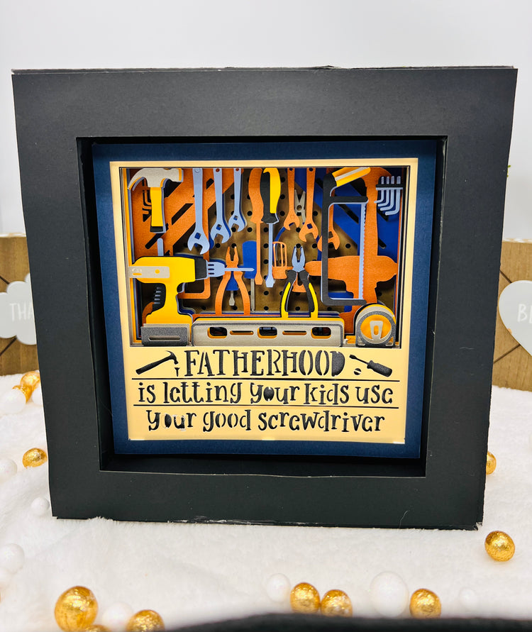 Fatherhood 3D Art Paper Cutting