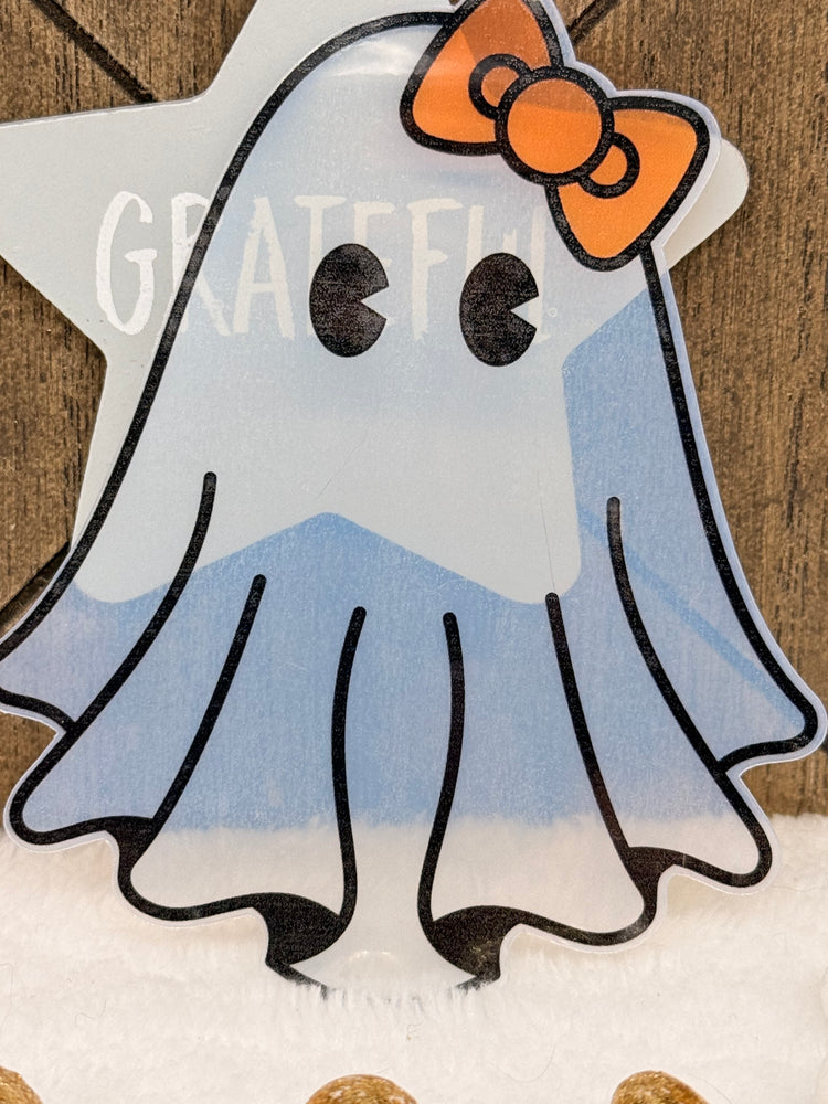 Cute ghost Bookmark with an Orange Bow