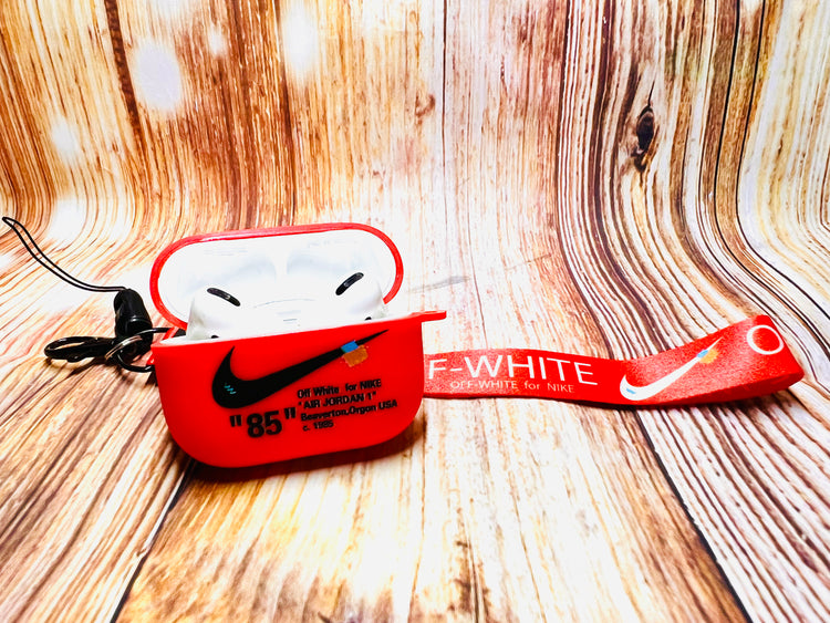 Nike OFF WHITE design Protective case for AirPods Pro (2019) Red