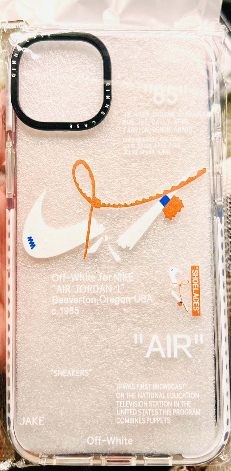 Nike OFF-WHITE clear protective phone case for iPhone 15 Plus