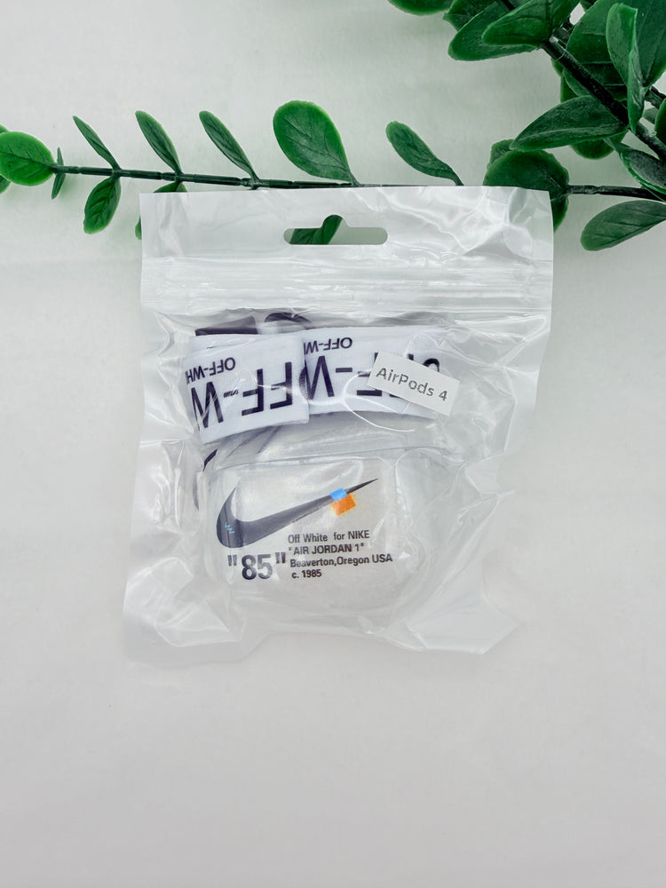 Nike OFF WHITE design Protective case with lanyard for AirPods 4
(2024) Clear