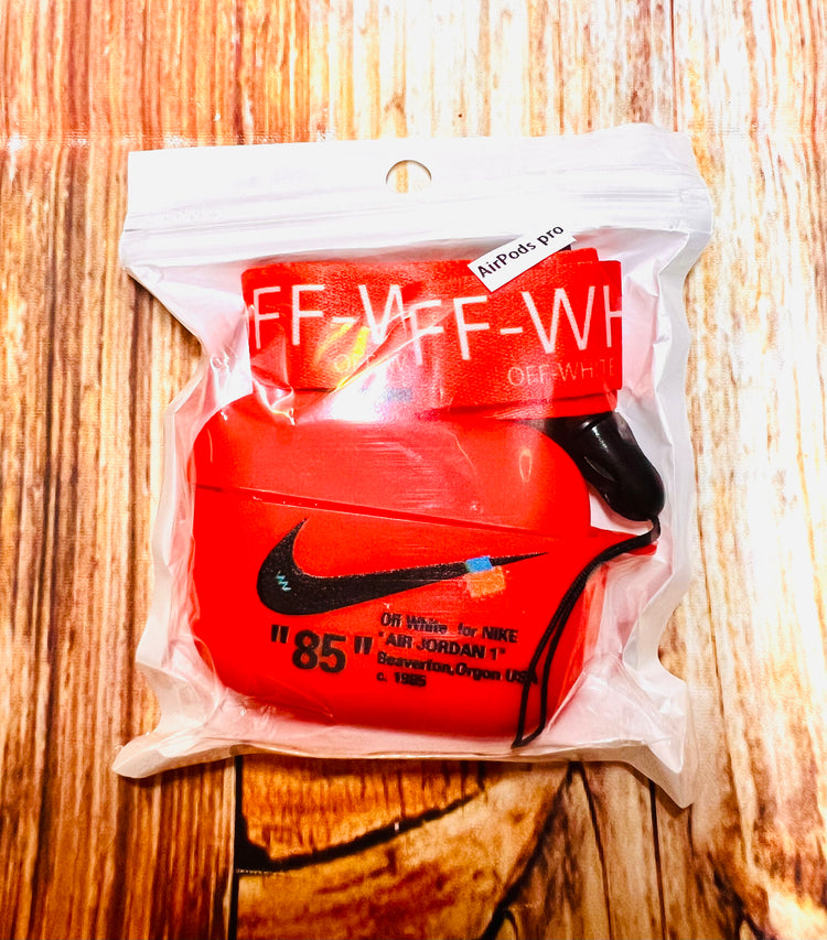 Nike OFF WHITE design Protective case for AirPods Pro (2019) Red