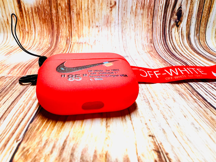 Nike OFF WHITE design Protective case for AirPods Pro (2019) Red