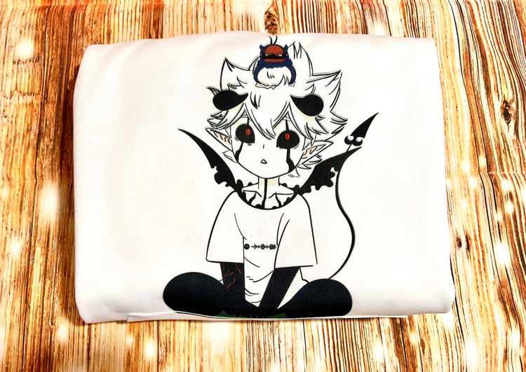 Black Clover: Lieve and Nero black bulls hoodie with scannable Spotify code