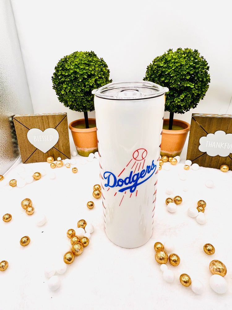 LA Dodgers Baseball Tumbler