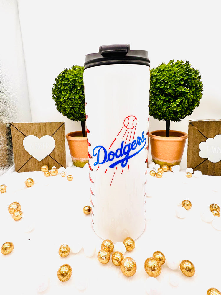 LA Dodgers Baseball Tumbler