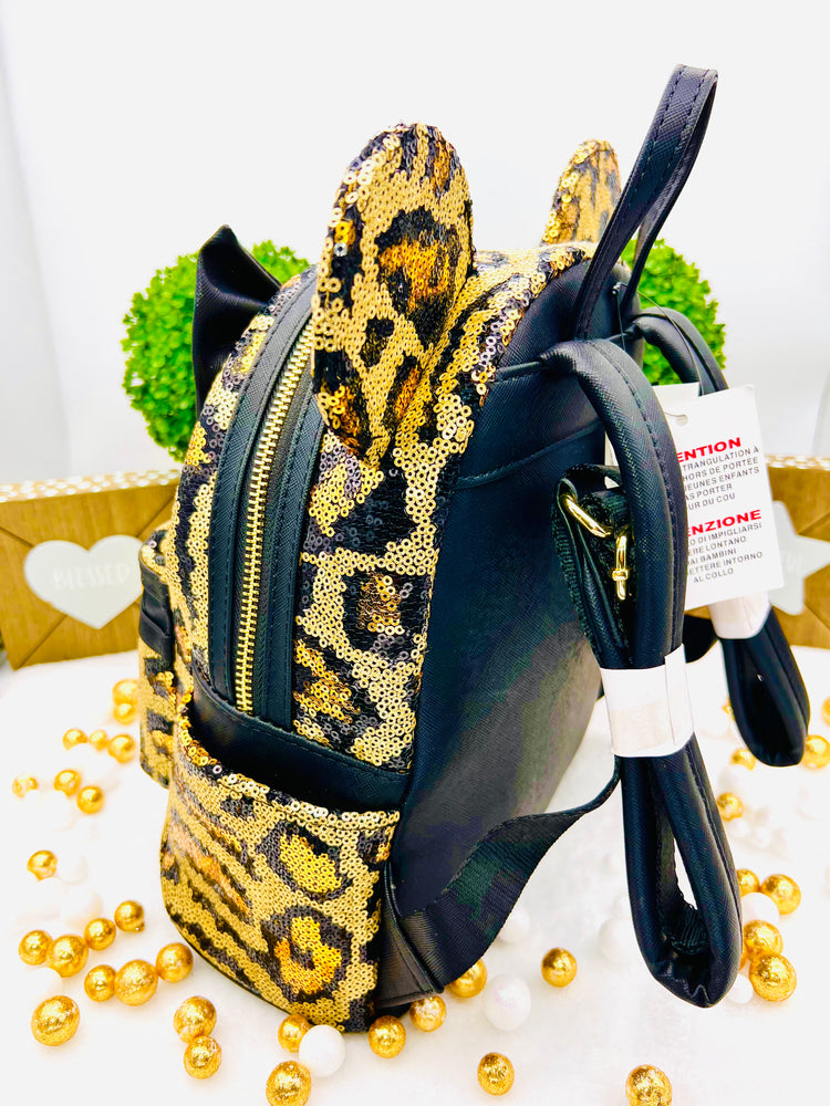 Loungefly Disney Parks Leopard Sequin Mini Backpack