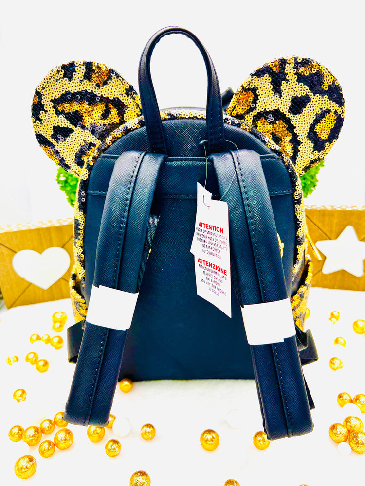 Loungefly Disney Parks Leopard Sequin Mini Backpack