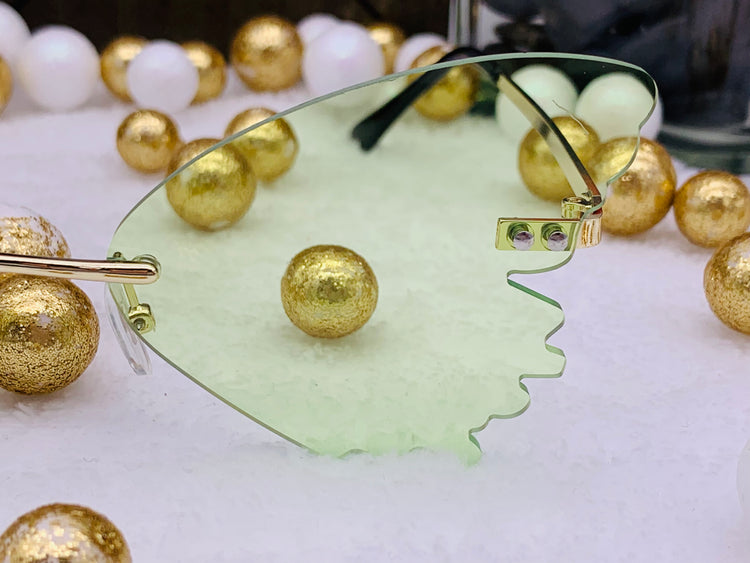 Gafas de sol con lentes de ala de mariposa: verde