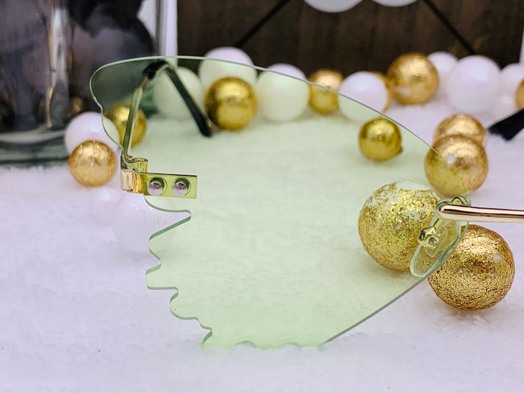 Gafas de sol con lentes de ala de mariposa: verde