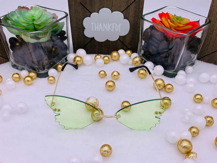 Gafas de sol con lentes de ala de mariposa: verde
