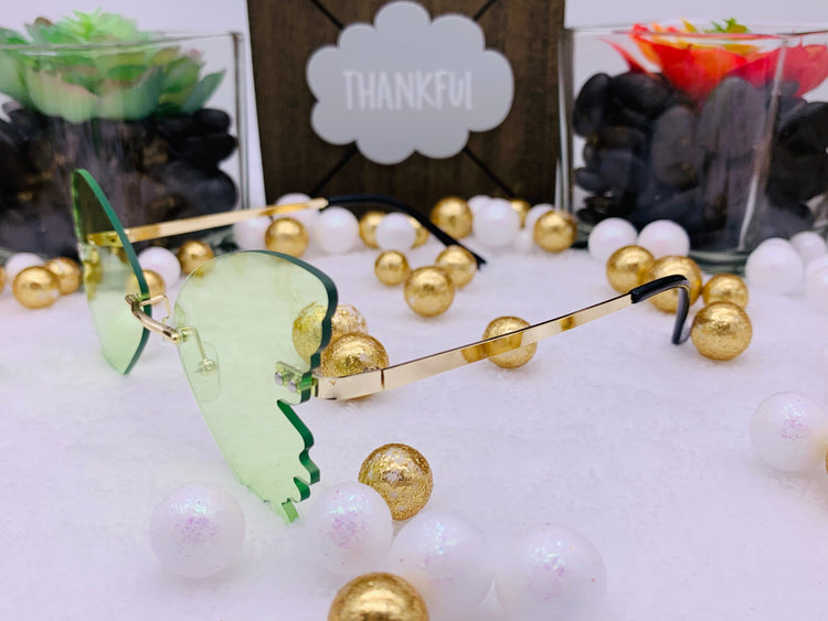 Gafas de sol con lentes de ala de mariposa: verde